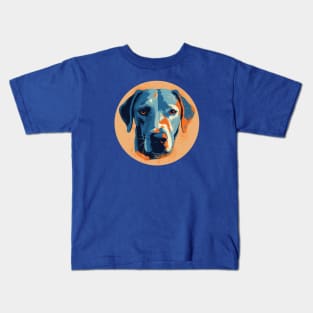 Dog Portrait in Orange and Blue Kids T-Shirt